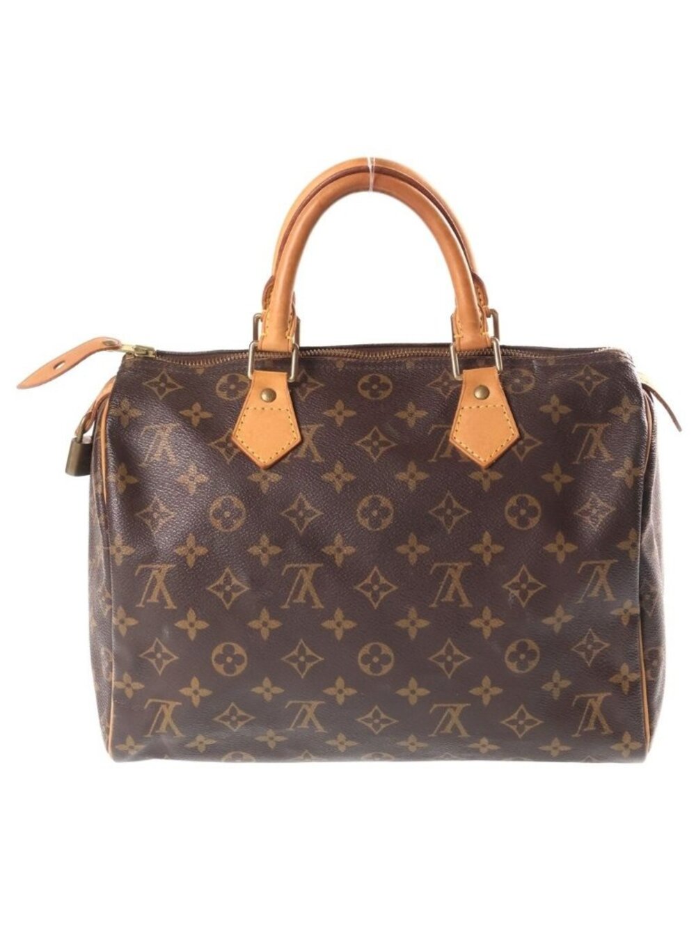 Louis Vuitton Monogram Speedy 30 Leather Handbag Brown